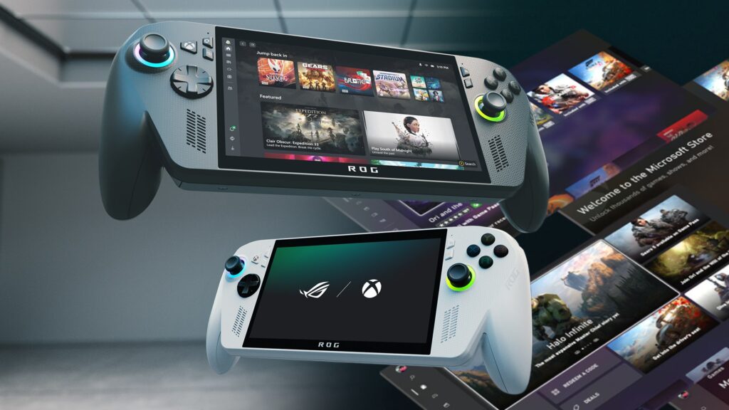 ROG Xbox Ally and Ally X with Microsoft store fade
