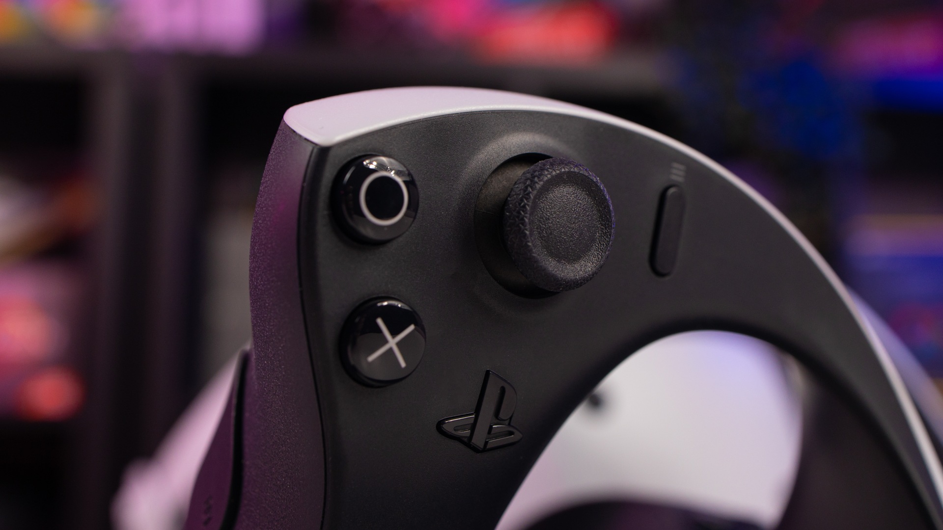 Close-up of PlayStation VR 2 controller