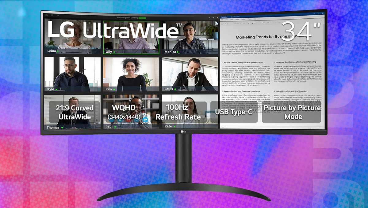 Discounted LG 34″ curved monitor deal is ideal for gaming and productivity